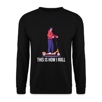 Rollerfahren So rolle ich - Unisex Pullover - Schwarz - Vorne - Alina (178cm) & Michal (187cm)