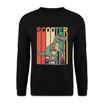 Scootering T Rex - Unisex Pullover - Schwarz - Vorne - Alina (178cm) & Michal (187cm)