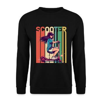Scootering Girl Rétro - Sweat-shirt Unisexe - noir - Devant - Alina (178cm) & Michal (187cm)