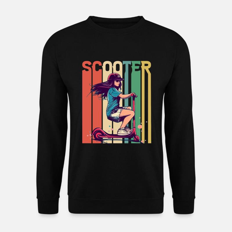 Scooter Mädchen Retro - Unisex Pullover - Schwarz