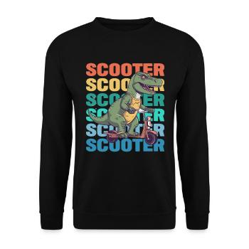 Scootering T Rex - Unisex Pullover - Schwarz - Vorne - Alina (178cm) & Michal (187cm)