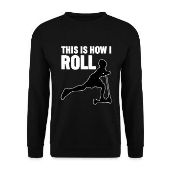 Rollerfahren So rolle ich - Unisex Pullover - Schwarz - Vorne - Alina (178cm) & Michal (187cm)