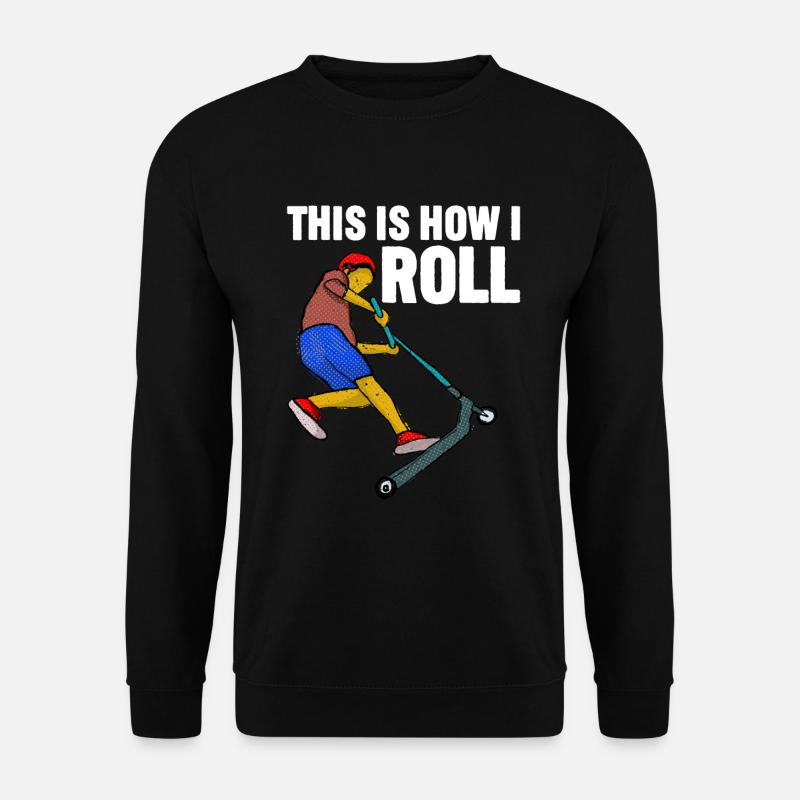 Rollerfahren So rolle ich - Unisex Pullover - Schwarz