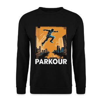 Parkour Urbain - Sweat-shirt Unisexe - noir - Devant - Alina (178cm) & Michal (187cm)