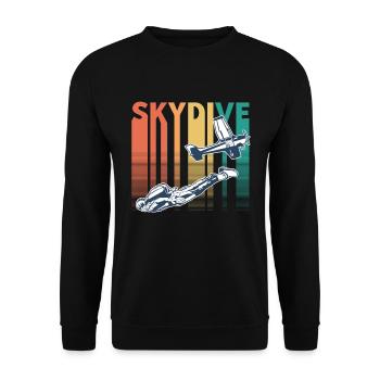 Parachutisme Parachutisme Rétro Vintage - Sweat-shirt Unisexe - noir - Devant - Alina (178cm) & Michal (187cm)