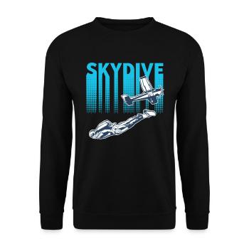 Skydiving Skydive - Unisex Sweatshirt - black - Front - Alina (178cm) & Michal (187cm)