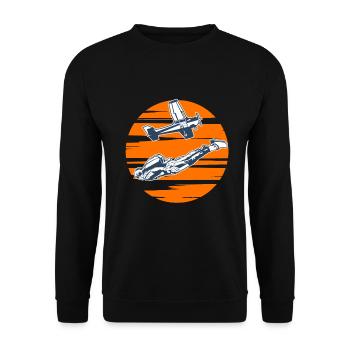 Skydiving Skydiver Sunset - Unisex Sweatshirt - black - Front - Alina (178cm) & Michal (187cm)