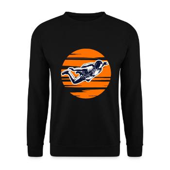 Skydiving Skydiver Sunset - Unisex Sweatshirt - black - Front - Alina (178cm) & Michal (187cm)
