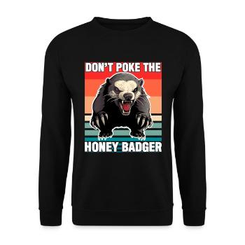 Honey Badger Dont Poke The Honey Badger - Unisex Sweatshirt - black - Front - Alina (178cm) & Michal (187cm)