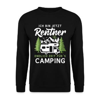 Wohnmobil Rentner endlich Zeit für Camping - Unisex Pullover - Schwarz - Vorne - Alina (178cm) & Michal (187cm)