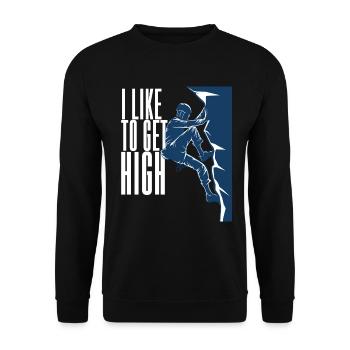 Climbing Mens I Like To Get High - Unisex Sweatshirt - black - Front - Alina (178cm) & Michal (187cm)