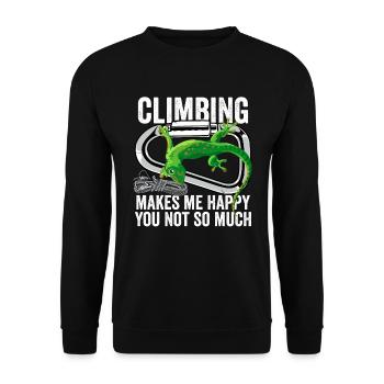 Climbing Gecko Makes Me Happy You Not So Much - Unisex Sweatshirt - black - Front - Alina (178cm) & Michal (187cm)