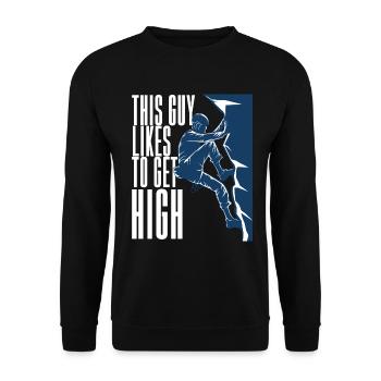Climbing This Guy Likes To Get High - Unisex Sweatshirt - black - Front - Alina (178cm) & Michal (187cm)