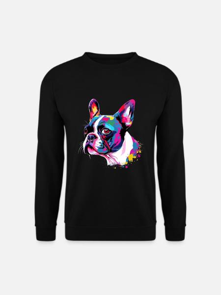 Boston Terrier Bunt - Unisex Pullover - Schwarz