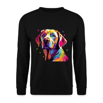 Labrador Dog Colorful - Unisex Sweatshirt - black - Front - Alina (178cm) & Michal (187cm)