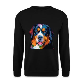 Bernese Mountain Dog Colorful - Unisex Sweatshirt - black - Front - Alina (178cm) & Michal (187cm)