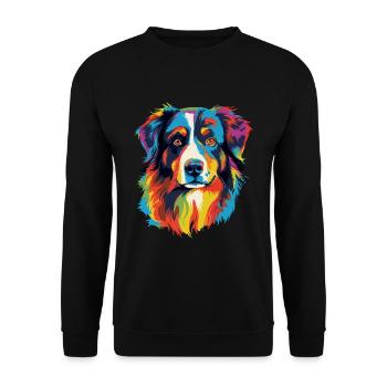 Australian Shepherd Dog Colorful - Unisex Sweatshirt - black - Front - Alina (178cm) & Michal (187cm)