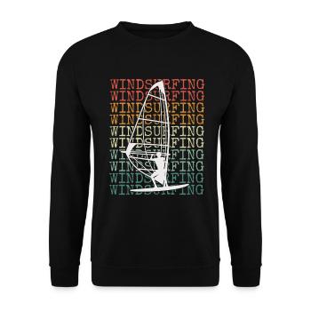 Windsurfen Retro Vintage - Unisex Pullover - Schwarz - Vorne - Alina (178cm) & Michal (187cm)