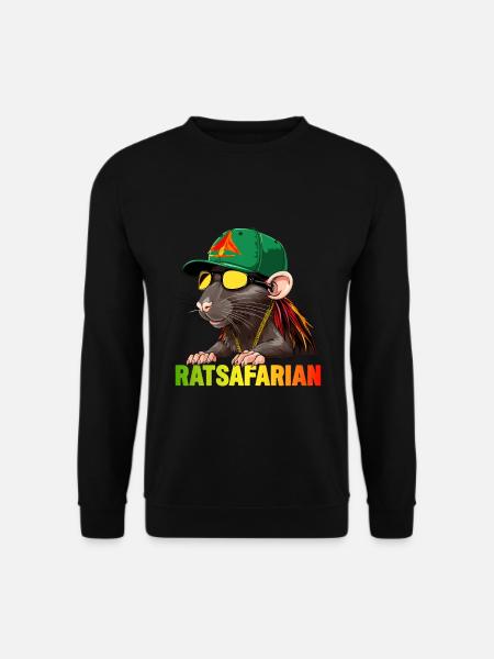 Coole Rasta-Ratte Bunt - Unisex Pullover - Schwarz