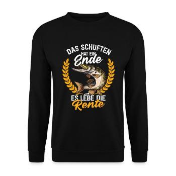 Das Schuften Hat Ein Ende Es Lebe Die Rente - Unisex Pullover - Schwarz - Vorne - Alina (178cm) & Michal (187cm)