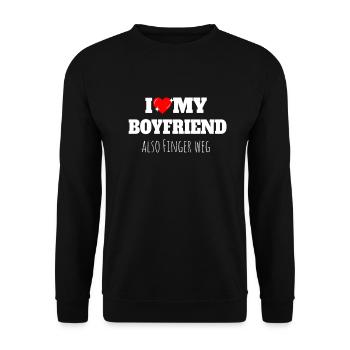 J’aime mon petit ami - Sweat-shirt Unisexe - noir - Devant - Alina (178cm) & Michal (187cm)