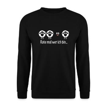 Wer Bin Ich Lustiges Schwarzes Schaf Sarkasmus - Unisex Pullover - Schwarz - Vorne - Alina (178cm) & Michal (187cm)