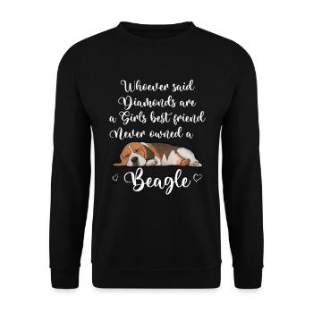 Beagle Dog Diamonds Sind Nicht Der Beste Freund Des Mädchens - Unisex Pullover - Schwarz - Vorne - Alina (178cm) & Michal (187cm)
