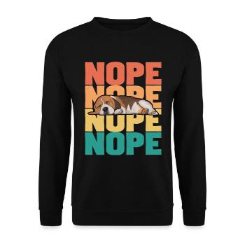 Beagle Hund Nein - Unisex Pullover - Schwarz - Vorne - Alina (178cm) & Michal (187cm)
