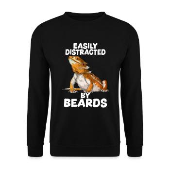 Bearded Dragon Easily Distracted By Beards - Unisex Sweatshirt - black - Front - Alina (178cm) & Michal (187cm)