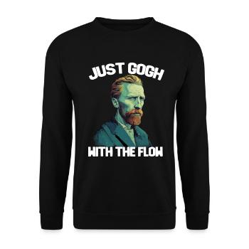 Nur Gogh mit dem Strom - Unisex Pullover - Schwarz - Vorne - Alina (178cm) & Michal (187cm)