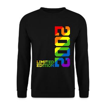 LGBTQ 2002 REGENBOGEN QUEER 23. GEBURTSTAG PRIDE - Unisex Pullover - Schwarz - Vorne - Alina (178cm) & Michal (187cm)