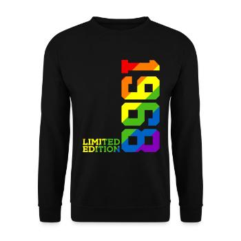 LGBTQ 1968 REGENBOGEN QUEER 58. GEBURTSTAG PRIDE - Unisex Pullover - Schwarz - Vorne - Alina (178cm) & Michal (187cm)