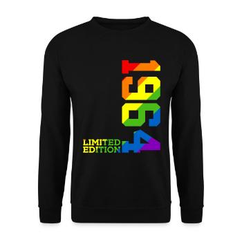 LGBTQ 1964 REGENBOGEN QUEER 62. GEBURTSTAG PRIDE - Unisex Pullover - Schwarz - Vorne - Alina (178cm) & Michal (187cm)