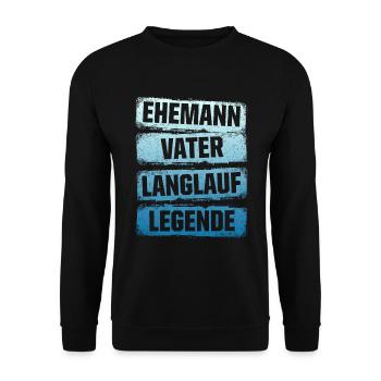 Ehemann Vater Langlauf Legende Skilangläufer Skate - Unisex Pullover - Schwarz - Vorne - Alina (178cm) & Michal (187cm)