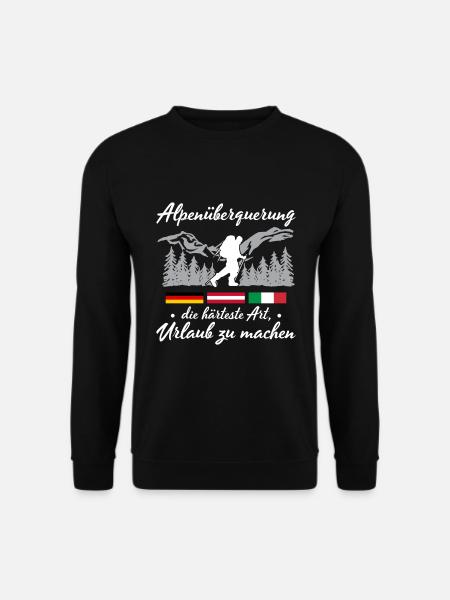 Alpenüberquerung Für Alpenüberquerer Wanderin Wand - Unisex Pullover - Schwarz