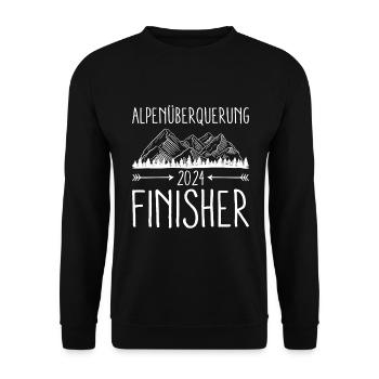 Alpenüberquerung Für Alpenüberquerer Wanderin Wand - Unisex Pullover - Schwarz - Vorne - Alina (178cm) & Michal (187cm)