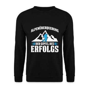 Alpenüberquerung Für Alpenüberquerer Wanderin Wand - Unisex Pullover - Schwarz - Vorne - Alina (178cm) & Michal (187cm)