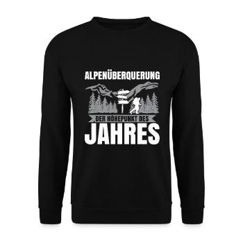Alpenüberquerung Für Alpenüberquerer Wanderin Wand - Unisex Pullover - Schwarz - Vorne - Alina (178cm) & Michal (187cm)
