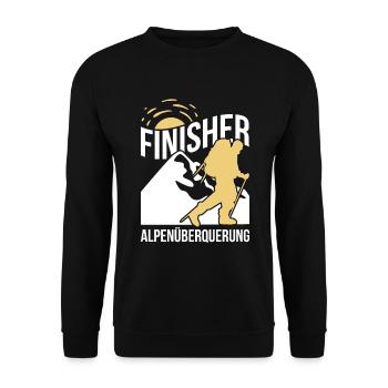 Alpenüberquerung Für Alpenüberquerer Wanderin Wand - Unisex Pullover - Schwarz - Vorne - Alina (178cm) & Michal (187cm)