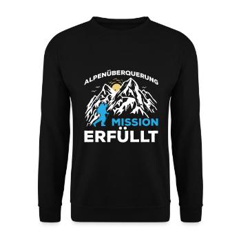 Alpenüberquerung Für Alpenüberquerer Wanderin Wand - Unisex Pullover - Schwarz - Vorne - Alina (178cm) & Michal (187cm)