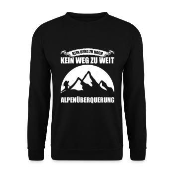 Alpenüberquerung Für Alpenüberquerer Wanderin Wand - Unisex Pullover - Schwarz - Vorne - Alina (178cm) & Michal (187cm)