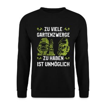 Gartenzwerg Für Gartenzwerg Liebhaber Gärtner Lust - Unisex Pullover - Schwarz - Vorne - Alina (178cm) & Michal (187cm)