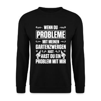 Gartenzwerg Für Gartenzwerg Liebhaber Gärtner Lust - Unisex Pullover - Schwarz - Vorne - Alina (178cm) & Michal (187cm)
