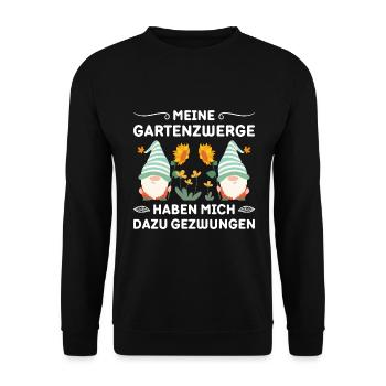 Gartenzwerg Für Gartenzwerg Liebhaber Gärtner Lust - Unisex Pullover - Schwarz - Vorne - Alina (178cm) & Michal (187cm)