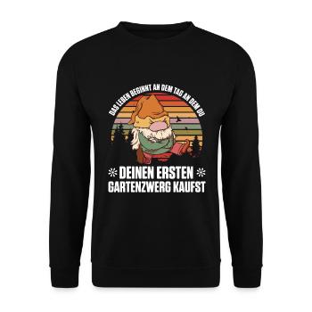 Gartenzwerg Für Gartenzwerg Liebhaber Gärtner Lust - Unisex Pullover - Schwarz - Vorne - Alina (178cm) & Michal (187cm)