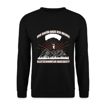 Gleitschirmfliegen Für Gleitschirmflieger Pilot Pa - Unisex Pullover - Schwarz - Vorne - Alina (178cm) & Michal (187cm)