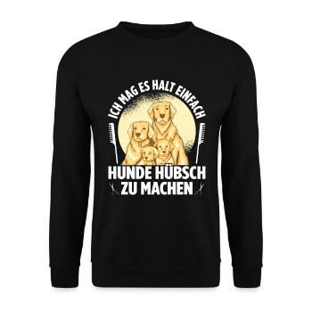 Hundepflege für Hundefriseurin Hundefriseur Groome - Unisex Pullover - Schwarz - Vorne - Alina (178cm) & Michal (187cm)