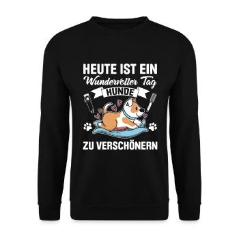 Hundepflege für Hundefriseurin Hundefriseur Groome - Unisex Pullover - Schwarz - Vorne - Alina (178cm) & Michal (187cm)