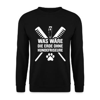 Hundepflege für Hundefriseurin Hundefriseur Groome - Unisex Pullover - Schwarz - Vorne - Alina (178cm) & Michal (187cm)