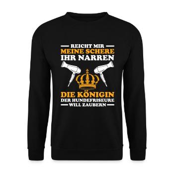 Hundepflege für Hundefriseurin Hundefriseur Groome - Unisex Pullover - Schwarz - Vorne - Alina (178cm) & Michal (187cm)